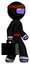 Purple Ninja Warrior Man Walking With Briefcase To The Right
