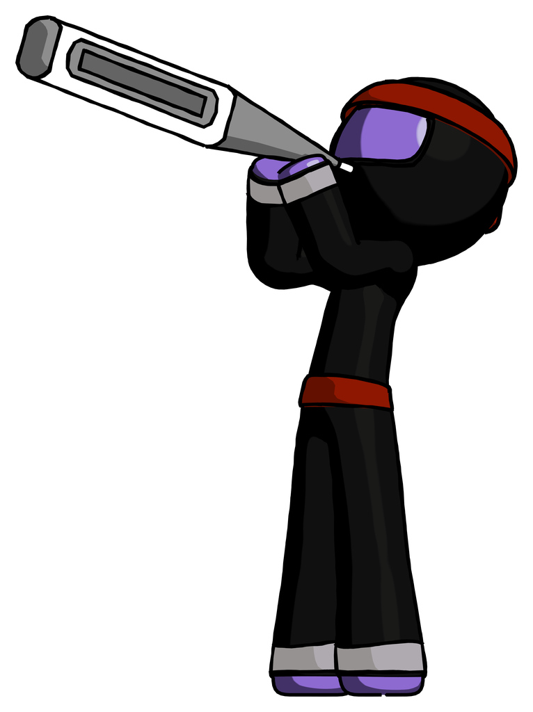 Purple Ninja Warrior Man Thermometer In Mouth