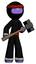 Purple Ninja Warrior Man with sledgehammer standing ready to work or defend
