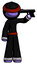 Purple Ninja Warrior Man suicide gun pose
