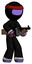 Purple Ninja Warrior Man tommy gun gangster shooting pose