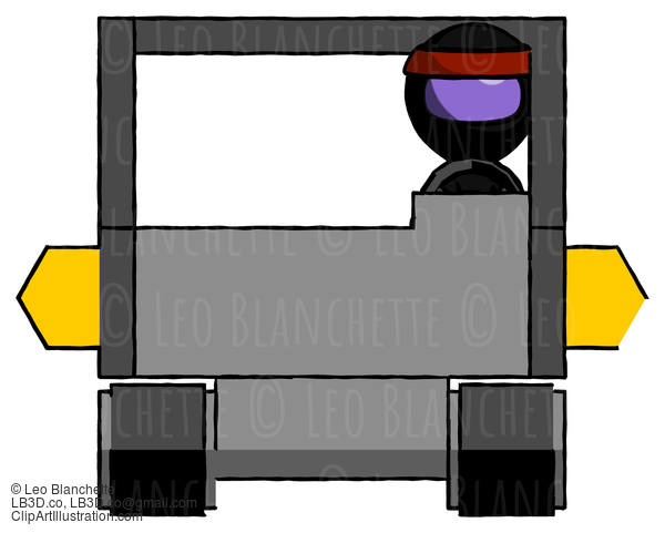 Purple Ninja Warrior Man Driving Amphibious Tracked Vehicle Front View #6275