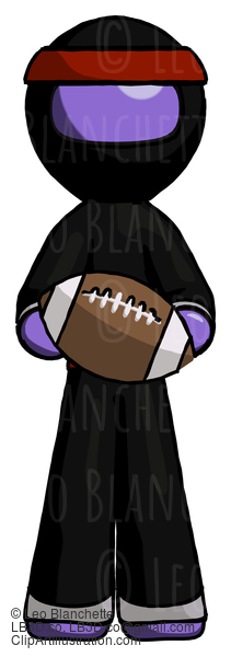 Purple Ninja Warrior Man Giving Football To You #6290