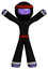 Purple Ninja Warrior Man Surprise Pose, arms and legs out