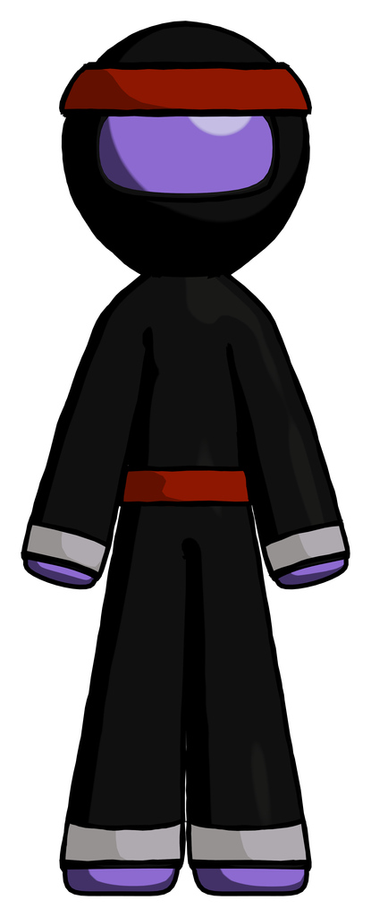 Purple Ninja Warrior Man Standing Facing Forward