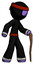 Purple Ninja Warrior Man walking with hiking stick