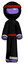 Purple Ninja Warrior Man Walking Front View