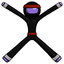 Purple Ninja Warrior Man with arms and legs stretched out
