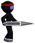 Purple Ninja Warrior Man Walking With Large Thermometer
