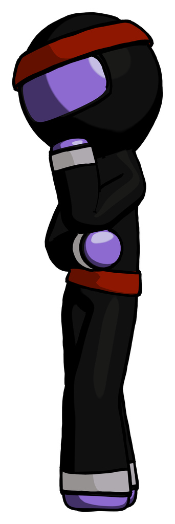 Purple Ninja Warrior Man Thinking, Wondering, or Pondering