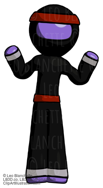 Purple Ninja Warrior Man Shrugging Confused #6409