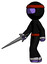 Purple Ninja Warrior Man with sword walking confidently