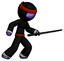 Purple Ninja Warrior Man stabbing with ninja sword katana