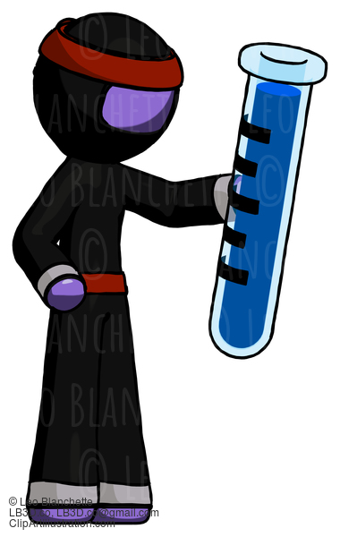 Purple Ninja Warrior Man Holding Large Test Tube #6458