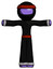 Purple Ninja Warrior Man T-Pose Arms Up Standing