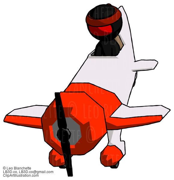 Red Ninja Warrior Man In Geebee Stunt Plane Descending Front Angle View #5814