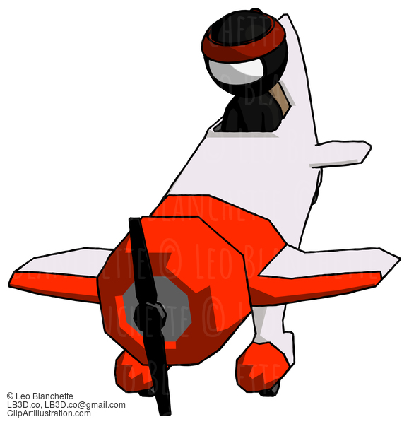 White Ninja Warrior Man In Geebee Stunt Plane Descending Front Angle View #4454