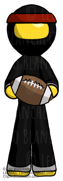 Yellow Ninja Warrior Man Giving Football To You #6582