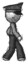 Sketch Police man walking right side view