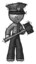 Sketch Police Man with sledgehammer standing ready to work or defend