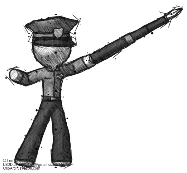 Sketch Police Man Pen Is Mightier Than The Sword Calligraphy Pose #7125