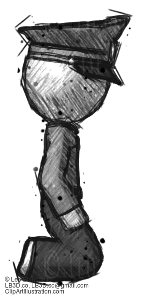 Sketch Police Man Kneeling Right #7129