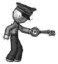 Sketch Police Man with big key of gold opening something