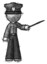 Sketch Police Man Teacher or conductor with stick or baton directing