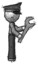 Sketch Police Man Using Wrench Adjusting Something To Right