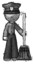 Sketch Police Man standing with broom cleaning services