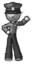 Sketch Police Man Waving Left Arm with Hand on Hip