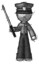 Sketch Police Man standing up with ninja sword katana