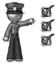 Sketch Police Man standing by list of checkmarks