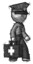 Sketch Police Man Walking With Medical Aid Briefcase To Right