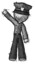 Sketch Police Man Waving Emphatically with Right Arm