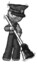 Sketch Police Man sweeping area with broom