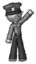 Sketch Police Man Waving Emphatically with Left Arm