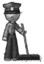 Sketch Police Man standing with industrial broom