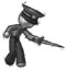 Sketch Police Man sword pose stabbing or jabbing