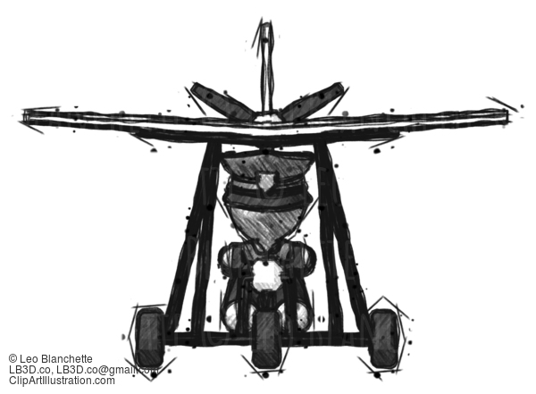 Sketch Police Man In Ultralight Aircraft Front View #7371