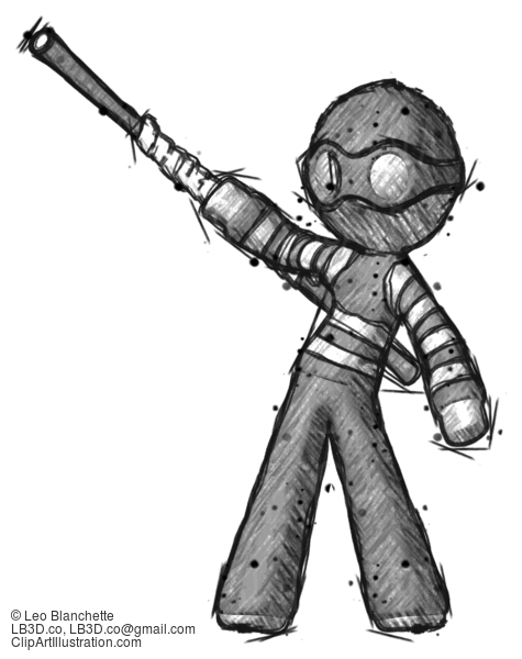 Sketch Thief Man Bo Staff Pointing Up Pose #7722