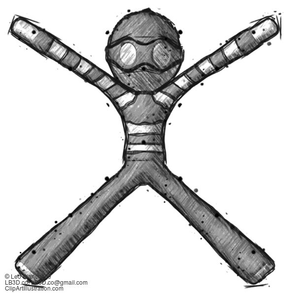 Sketch Thief Man With Arms And Legs Stretched Out #7814
