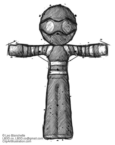 Sketch Thief Man T-Pose Arms Up Standing #7827