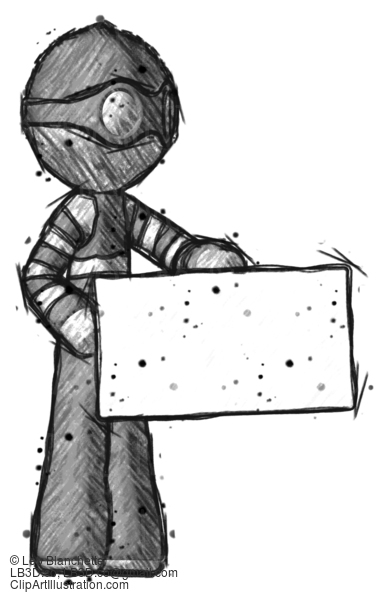 Sketch Thief Man Presenting Large Envelope #7843