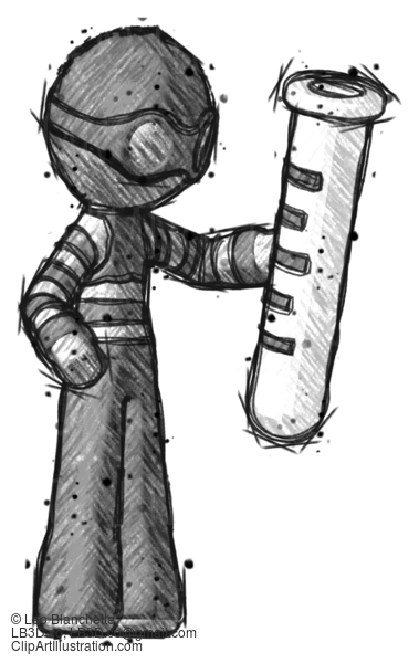 Sketch Thief Man Holding Large Test Tube #7855