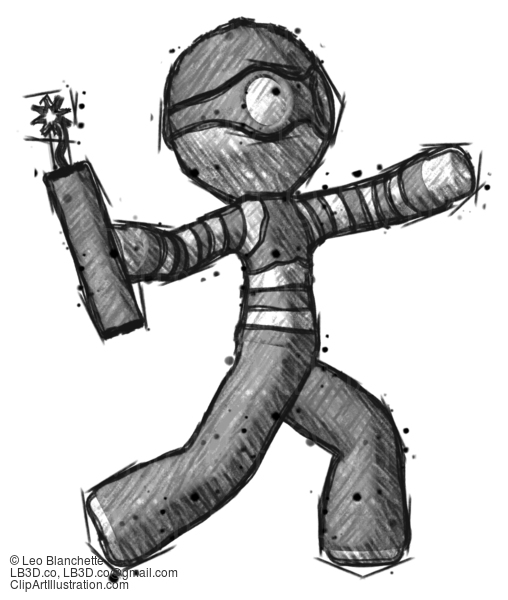 Sketch Thief Man Throwing Dynamite #7969