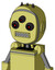 Yellow Robot With Bubble Head And Square Mouth And Three-Eyed And Three Dark Spikes