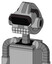 White Automaton With Droid Head And Keyboard Mouth And Black Visor Eye
