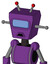 Purple Automaton With Box Head And Sad Mouth And Large Blue Visor Eye And Double Led Antenna