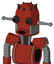 Red Automaton With Dome Head And Round Mouth And Red Eyed
